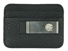 Charmza genuine Leather Credit Cards Holder with Money Clip RFID-Black
