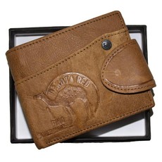 Fino Genuine Leather Bifold Wallet in gift Box- Camel
