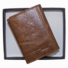 Fino Genuine Leather Wallet with Box- Brown
