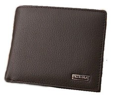 Genuine Leather Men's Wallet With Coin Pocket -Brown