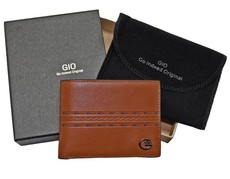 GIO Genuine Leather 2 Fold Wallet - Brown