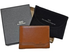 GIO Genuine Leather Cow Skin Wallet - Brown