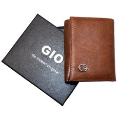 GIO Leather Top Grain Wallet in Gift Box - Brown