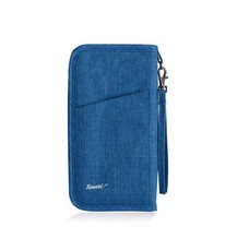 Multi-Function Travel Passport holder Zip Organizer Wallet Pouch – Blue