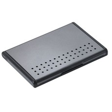 TROIKA Business Card Case with Hydrodynamic Opening -Titanium Grey