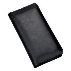 Wallet with 5.5" Phone and Card Compartment Leather Look - Black