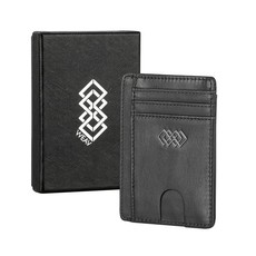 WEAV RFID Blocking Genuine Leather Slim Wallet - Black