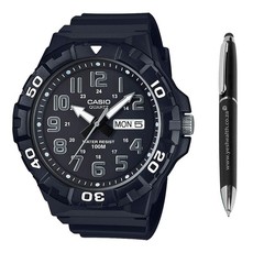 Casio Men's MRW-210H-1AVDF 'Divers look' Analog Watch Bundle