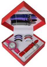 Digitime Ladies Triangle Analogue Watch And Ring Set