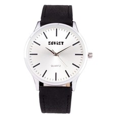 Gents Soviet Black Leather White Dial Watch - SSH004 - 02