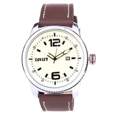 Gents Soviet Light Brown Leather Cream Dial Watch - SSH001 - 01