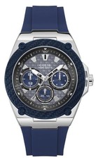 Guess Men's LEGACY Grey Dial Watch With Round Case - Silver