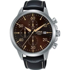 Lorus Gents Chronograph Leather Watch WR 100m