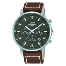 Pulsar Gents Chronograph Leather Watch PT3887X1