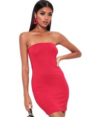 I Saw it First - Ladies Red Bandeau Bodycon Dress