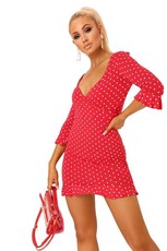 I Saw it First - Ladies Red Polka Dot Tea Dress