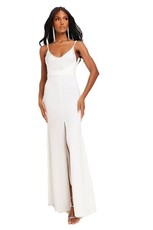 I Saw it First - Ladies White Diamante Fringe Fishtail Maxi Dress