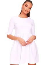 I Saw it First - Ladies White Frill Sleeve Smock Dress