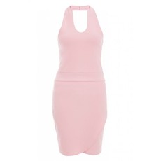Quiz Ladies Pink Halterneck Bodycon Dress