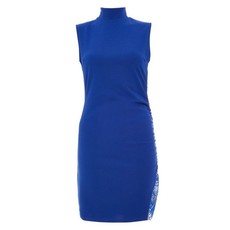 Quiz Ladies Royal Blue Lace Insert Bodycon Dress