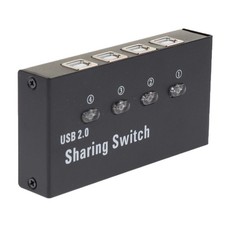 USB 2.0 Exchange Selector Switch 4-Port Hub for PC Scanner Printer Black