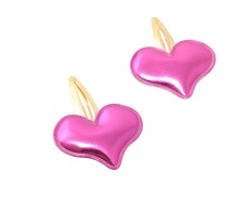 Set of 2 Heart Hairclips - Hot Pink (3 Months - 12 Years)