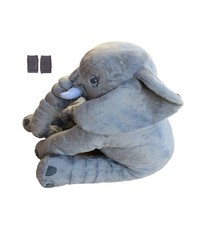Totland Baby Fluffy Elephant Pillow - Dark Grey