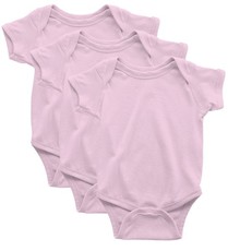 PepperST Pink Short Sleeve Baby Grow - 3-6 Months (3 Pack)