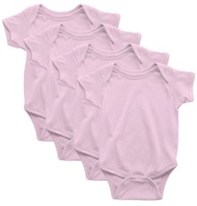 PepperST Pink Short Sleeve Baby Grow - 3-6 Months (4 Pack)