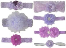 Baby Headbands Hamper - Lilac (7 Piece)