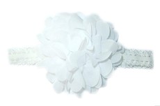 Chiffon Headband Detailed Lace - White