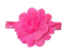 Crinkle Flower Headband - Hot Pink