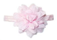 Crinkle Flower Headband - Light Pink