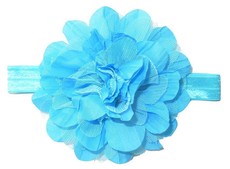 Crinkle Flower Headband - Turqoise