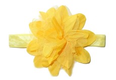 Crinkle Flower Headband - Yellow