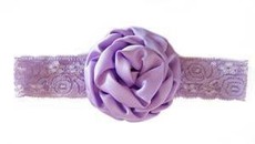 Croshka Designs Flower Lace Headband for Baby Girls - Purple