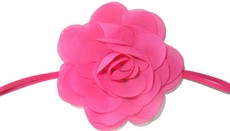 Detailed Rose Headband - Hot Pink