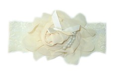 Pearl Lace Headband - Cream