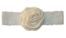 Puffy Rose Headband - Cream