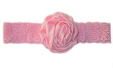 Puffy Rose Headband - Light Pink