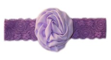 Puffy Rose Headband - Purple & Lilac