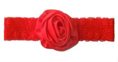 Puffy Rose Headband - Red