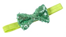 Sequins Bow Headband in Green Color