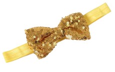 Sequins Bow Headband in Yellow