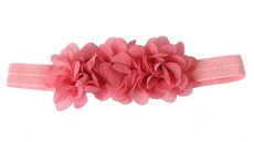Three Chiffon Flowers Headband in Dusty Pink Color
