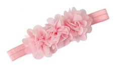 Three Chiffon Flowers Headband in Light Pink Color