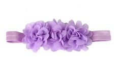 Three Chiffon Flowers Headband in Purple Color