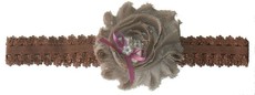Tiny Bow Fine Diamante Headband - Chocolate
