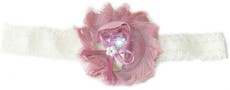 Tiny Bow Fine Diamante Headband - Dusty Pink