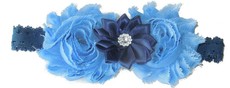 Triple Flower Headband - Blue